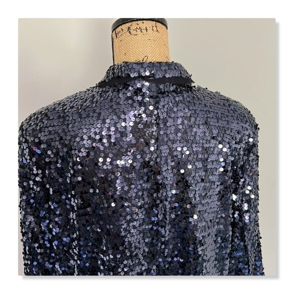Joan Rivers Touch of Sparkle Sequin Blazer Midnight Blue Sz 1X - Picture 6 of 14